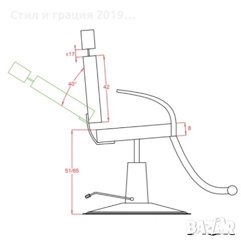 Фризьорски/бръснарски/грим стол Silvia, снимка 2 - Бръснарски столове - 44601113