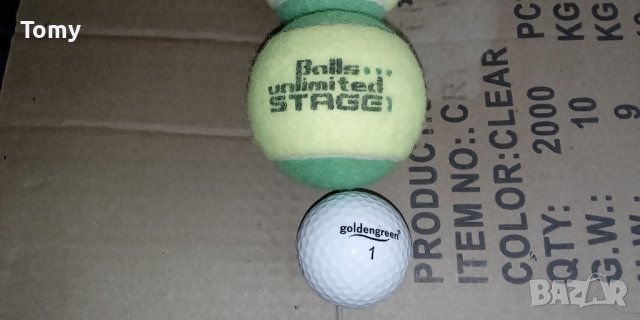 Продавам 3 използвани топки за тенис на корт и 1-на използвана топка за голф, снимка 2 - Тенис - 41183615