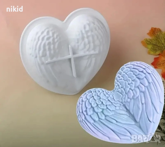 3d Гигант крила ангелски силиконов молд фрома калъп за десерт сладкиш кекс гипс шоколад декор 