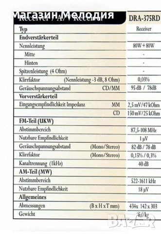 Ресийвър DENON DRA-375RD Две по 80 вата. В отлично техническо и визуално състояние., снимка 11 - Ресийвъри, усилватели, смесителни пултове - 53177189