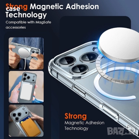 iPhone 17 всички модели MagSafe case,калъф с протектор около камерите Нови, снимка 4 - Калъфи, кейсове - 51890288
