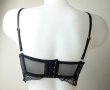 75В черен кожен сутиен/бюстие с дантела на чашките и подгръдната част., снимка 6