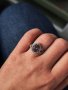 Дамски 925 сребърен пръстен Цвят хамелеон Голям разме Диаметър 18,27мм, снимка 7