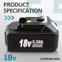 18V 5.5Ah BL1850B батерия Makita Съвместима с BL1850B BL1830 BL1860B BL1860 BL1830B BL1840 BL1820, снимка 2