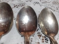 Стари антикварни посребрени прибори лъжици 5 бр. маркирани, снимка 4