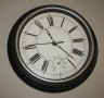 Пластмасов стенен часовник ретро 30 см кварцов, с термометър, отличен, снимка 1 - Стенни часовници - 41426060