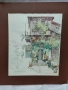 Стар  акварел с паспарту ,смесена техника на Вл.Мански само акварела е с размери 38/45 см., снимка 6