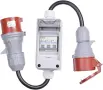 CEE адаптер 3-фазен 400V | 32A (22 kW) щепсел (IP44) към 16A (11 kW) контакт (IP44) с прекъсвач (C16, снимка 1