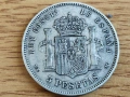 Испания 5 песети 1878 СРЕБРО, снимка 2