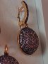Златни дамски обеци и медальон с аметисти-злато 14 к., снимка 7