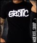 Черна тениска с щампа EROTIC, снимка 1 - Тениски - 41080036