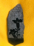 Френска винтидж декорация за стена гранитна плочка две черни цветя
