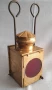 Месингов фенер с бяла и червена светлина, снимка 1
