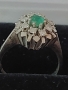 Дамски златен 14 к пръстен с брилянти и изумруд(диаманти), снимка 4