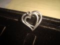 СРЕБЪРЕН РОМАНТИЧЕН БЕЛ ЕПОК АРТ МЕДАЛЬОН СРЕБРО 925 2 СЪРЦА в 1 - 25852, снимка 6