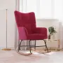 vidaXL Люлеещ стол, виненочервен, кадифе, снимка 3