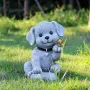 Градинска соларна лампа LED декорация „Куче с пеперуда“, Автоматично включване, IP44, 20см, снимка 2