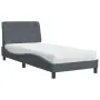 vidaXL Легло с матрак, тъмносиво, 90x200 см, кадифе（SKU: 3208635）, снимка 1
