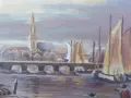 Оригинална немска картина маслени бои Baumeister (1986 г.) – 93x53 см, снимка 5