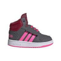 НАМАЛЕНИЕ!!!Бебешки спортни обувки ADIDAS Hoops Тъмно сиво с розови акценти