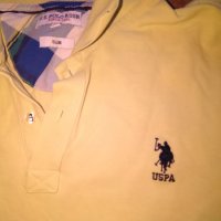 U S Polo Assn маркова тениска бродирано лого жълта памук размер реален Л, снимка 3 - Тениски - 44391345