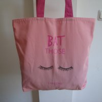 Нова розова плажна / пазарска чанта "Lancome" / Ланком, шопинг, дамска, чантичка, торба, плаж, пазар, снимка 4 - Чанти - 41371878
