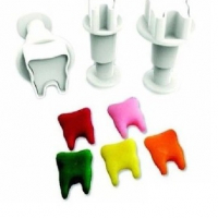 3 бр Зъб Зъбче резци с бутало резец форма пластмасови форми за фондан тесто сладки, снимка 1 - Форми - 36237825