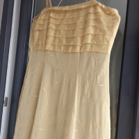 Бална(официална ) дълга рокля в пастелно жълто-зелено, снимка 3 - Рокли - 35935129