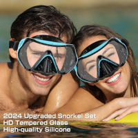 Комплект шнорхел и маска за гмуркане с панорамна гледка без мъгла за възрастни, снимка 4 - Водни спортове - 44620669