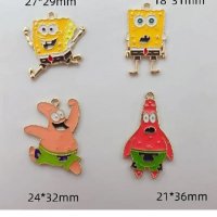 Спонджбоб Спондж Боб Spongebob висулки висулка за бижу колие гривна ръчна изработка висулка декораци, снимка 1 - Други - 44324941