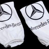 Автомобилни калъфки за наглавници (2бр. К-Т) За Mercedes Мерцедес Черни Универсален Еластичен Модел, снимка 2 - Аксесоари и консумативи - 40956895