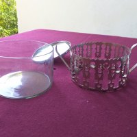 Ретро руска захарница метал и стъкло, снимка 5 - Аксесоари за кухня - 34469396