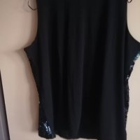 Нова блуза  потник черна с черни пайети, снимка 2 - Потници - 41472128
