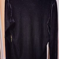 Черна плюшена блуза. Размер L, ХL., снимка 3 - Блузи с дълъг ръкав и пуловери - 40521682