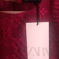 НАМАЛЕНА - ZARA нова червена изящна рокля размер S, снимка 7 - Рокли - 41743772