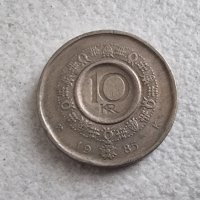 Монета. Норвегия. 10 норвежки крони. 1985 г., снимка 2 - Нумизматика и бонистика - 40372153