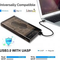 USB 3.0 кутия за 2.5" SATA SSD, HDD, 7 и 9,5 mm, с USB 3.0 кабел , снимка 3 - Други - 35980678