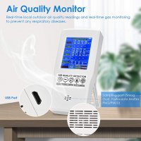 Монитор за качеството на въздуха за CO2, формалдехид, TVOC, PM2.5 / PM10, снимка 4 - Друга електроника - 34195332