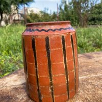 Керамично съдче, ваза - гледжосано. , снимка 3 - Антикварни и старинни предмети - 42266460