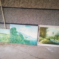 Продавам 3 броя ръчно рисувани маслени картини "Пейзажи", снимка 1 - Антикварни и старинни предмети - 34376223