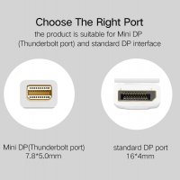 НОВ КАБЕЛ Thunderbolt Mini Displayport към DisplayPort Кабелен адаптер Mini DP към DP конвер, снимка 5 - Друга електроника - 39756208