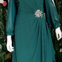 официална бална абитуриентска рокля с ръкави и камъни, снимка 2 - Рокли - 41955630