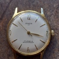 позлатен механичен часовник Anker 01  17 jewels , снимка 1 - Мъжки - 44145199