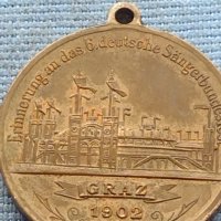 Рядък медал GRAZ 1902г. Уникат за КОЛЕКЦИОНЕРИ 38556, снимка 5 - Антикварни и старинни предмети - 42726076