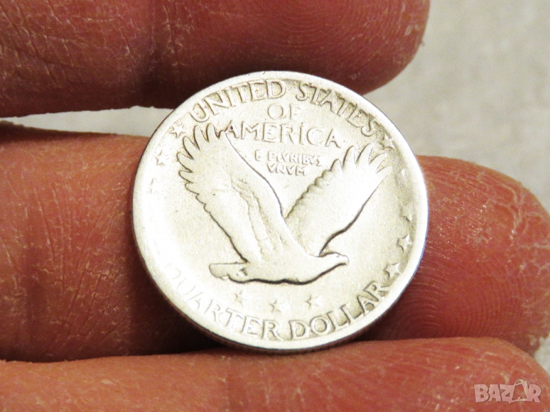 Рядък Колекционерски сребърен QUARTER DOLLAR - 1925 г. Сребро сребърен, снимка 1