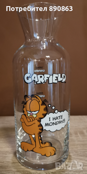 Гарафа с чаша с котарака Гарфилд, снимка 1