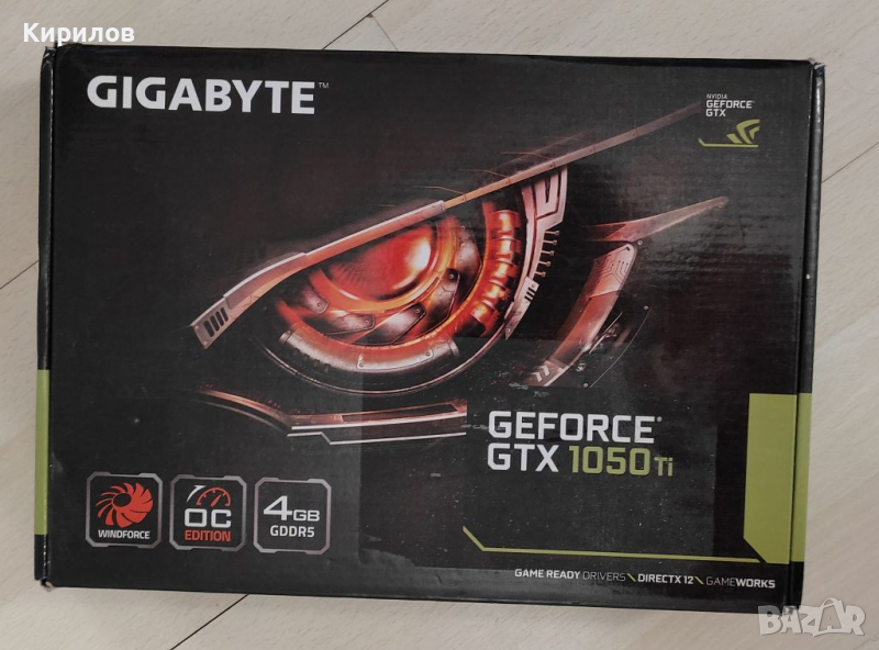 GIGABYTE GeForce GTX 1050 Ti OC 4GB video card видеокарта геймърска , снимка 1