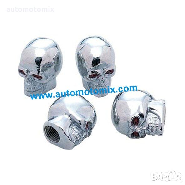 Капачета за вентили черепи,универсални-4 бр, снимка 1