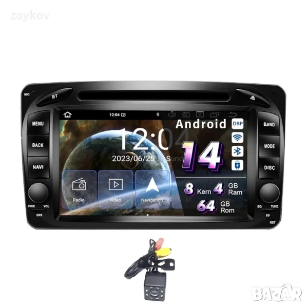 Amaseaudio Android 14 автомобилно радио 7 инча за Benz W168 W203 W209, вграден DVD плейър, снимка 1
