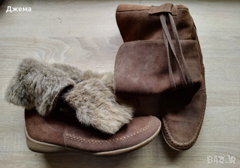 Ботуши - естествена обърната кожа, снимка 1